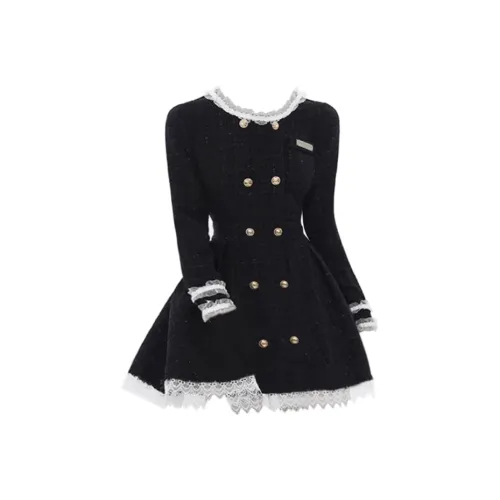 PAVLISOVA Long Sleeved Dress Women's Black Mini Dress