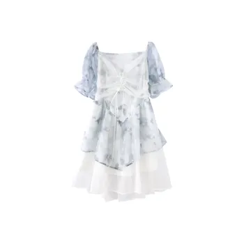Miss Chipmunk Short-Sleeved Dresses Women's Snowflake White