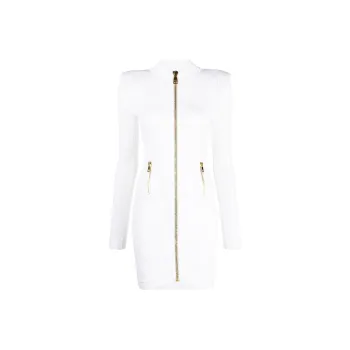 BALMAIN Long-Sleeved Dresses Women's White