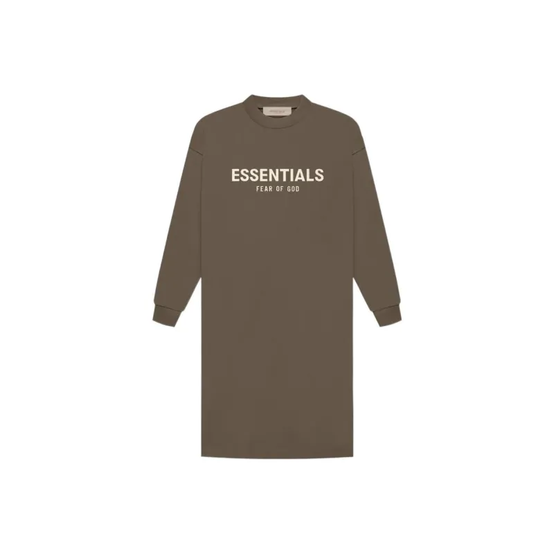 Fear Of God Essentials Women's L/S Tee Dress Wood-0