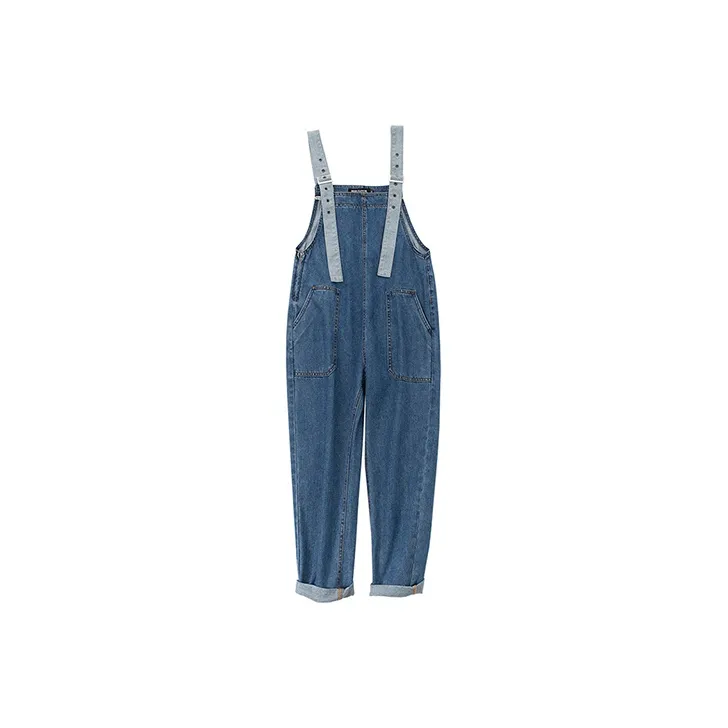 SOON FLOWER Overalls Summer Women's Black-5