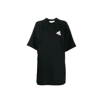 OFF WHITE Flower Arrow Snap Tee Dress Black/Multi