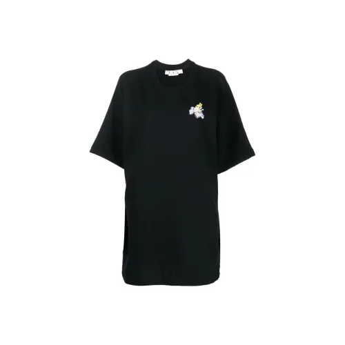 OFF WHITE Flower Arrow Snap Tee Dress Black/Multi