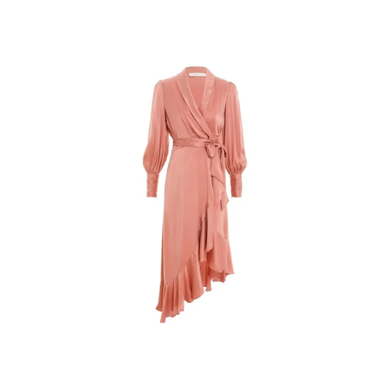 Zimmermann Long-Sleeved Dresses Women's Light Pink-0