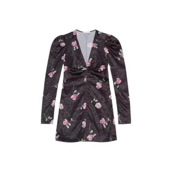 GANNI Floral Printed Mini Dress