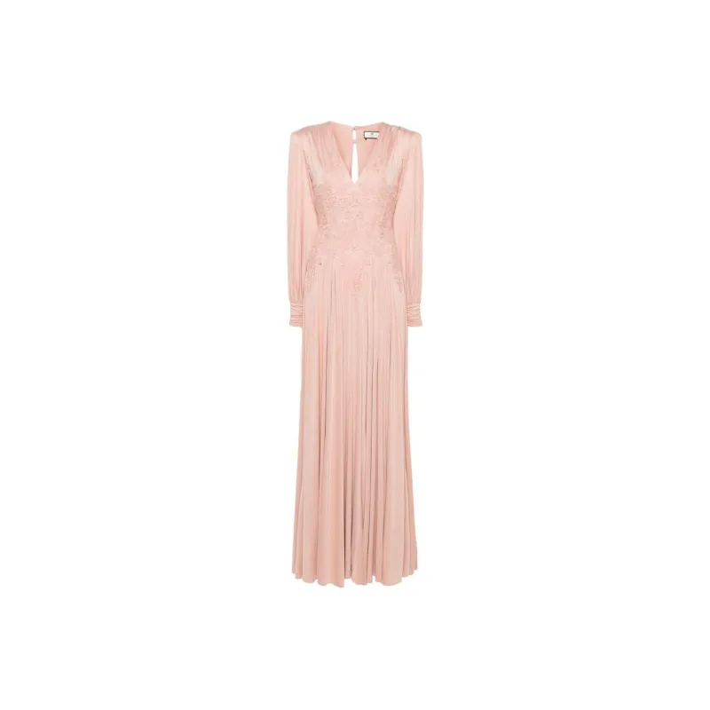 Elisabetta Franchi SS24 Long-Sleeved Dresses Women's Light Peach Pink-0