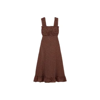 GANNI Sleeveless Dresses Women's Brown