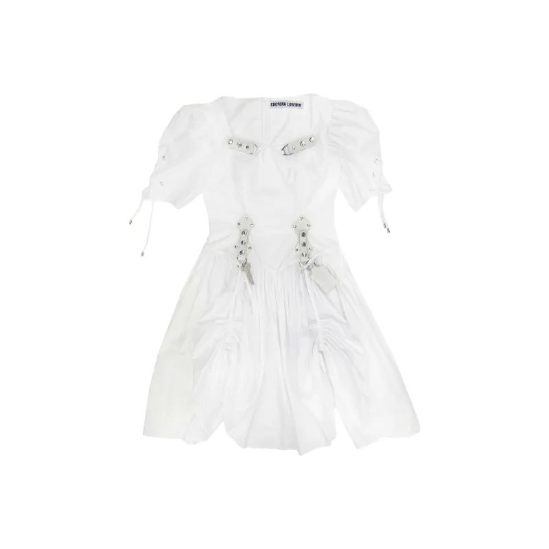 CHOPOVA LOWENA Crest Poplin Midi Dress-0