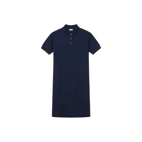 LACOSTE Short Sleeved Dresses Women's Marine Blue