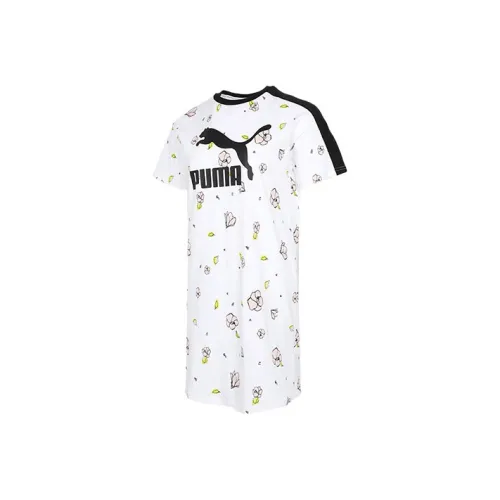PUMA Short Sleeved Dresses Women's White