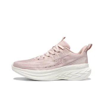 361° Abrasion Resistant Cushioning Low Top Sprint Running Shoes Women's Pink White