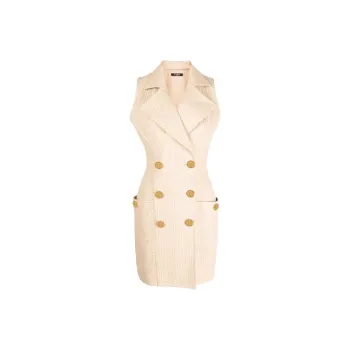 BALMAIN Sleeveless Dress Women's Beige