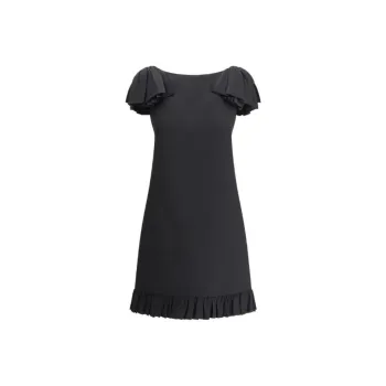 Valentino Crepe Couture Flared Hem Mini Dress