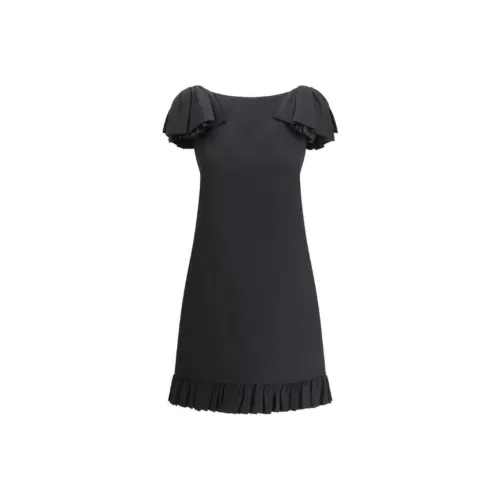 Valentino Crepe Couture Flared Hem Mini Dress
