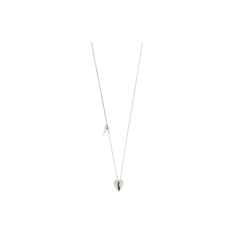 SAINT LAURENT Crystal Necklaces Unisex Silver-2