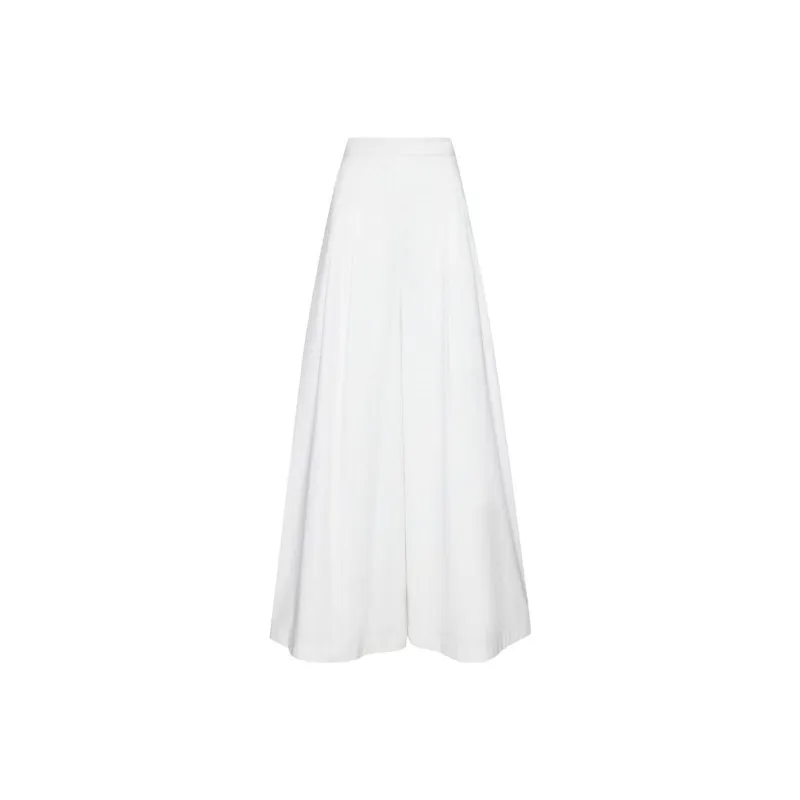 Oscar De La Renta Wide leg Cotton Twill Trousers-0