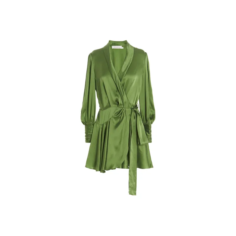 Zimmermann Long Sleeved Dress Women's Green-0
