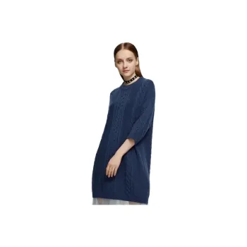 MIHUANG Short Sleeved Dresses Women's Gray Blue