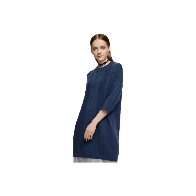 MIHUANG Short Sleeved Dresses Women's Gray Blue-0