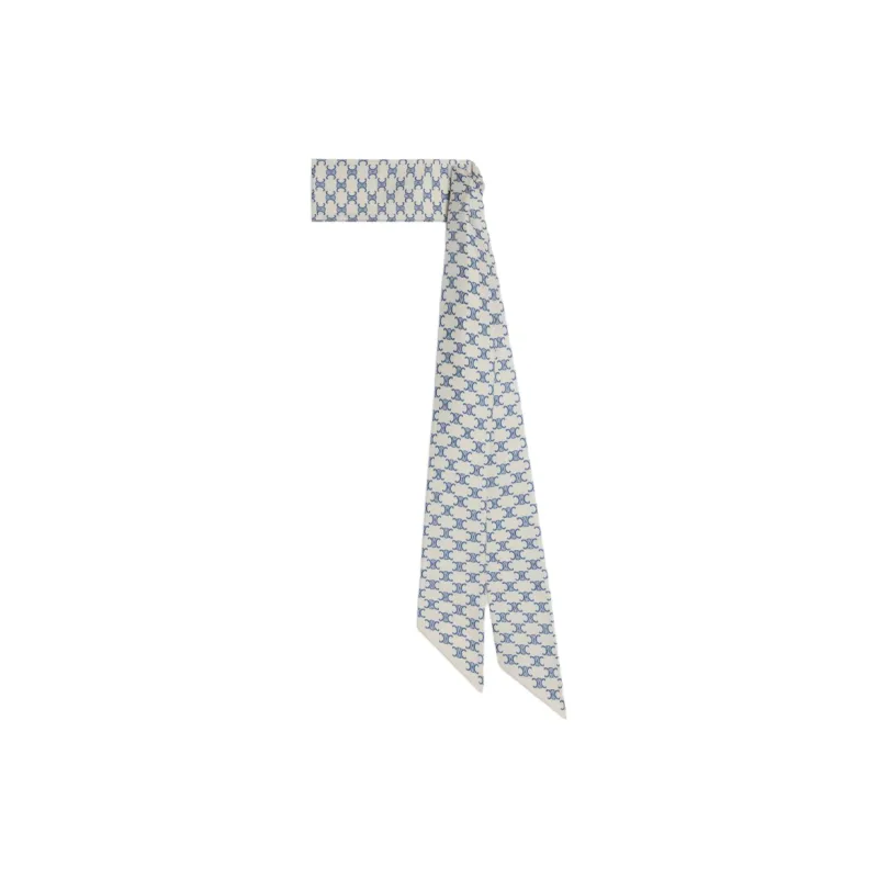 CELINE Silk Scarves Women's Light Blue-1
