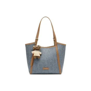 JOSINY Synthetic Leather Tote Bag, Shopping Bag, Shoulder Bag Women's Dark Blue