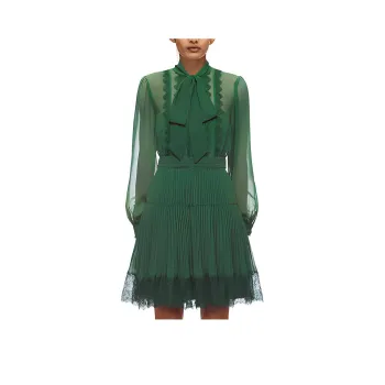 Self-portrait Long-Sleeved Dresses Women's Green
