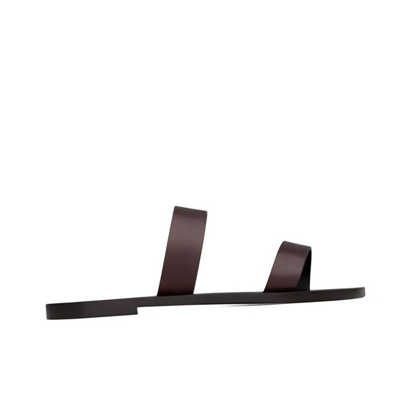 SAINT LAURENT Slide Slippers Men's Dark Brown-1