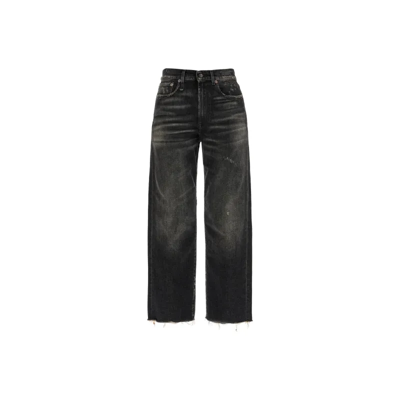 R13 Boyfriend Straight Leg Distressed Jeans-0