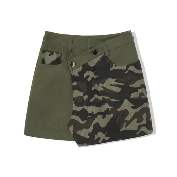 LA CRAWFISH Casual Shorts Women's Green Camouflage