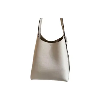 TORY BURCH Romy Bucket Cow Leather Shoulder Bag Trumpets Women's Light Cream