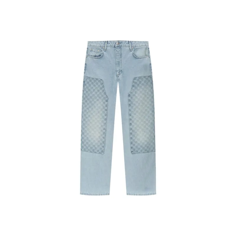 Misbhv Monogram Patterned Straight Leg Jeans-0