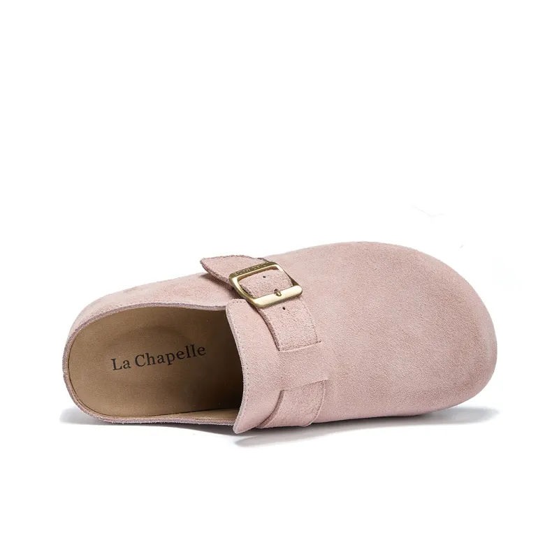 La Chapelle Abrasion Resistant Closed Toe Birkenstock Shoes Women's Pink-3