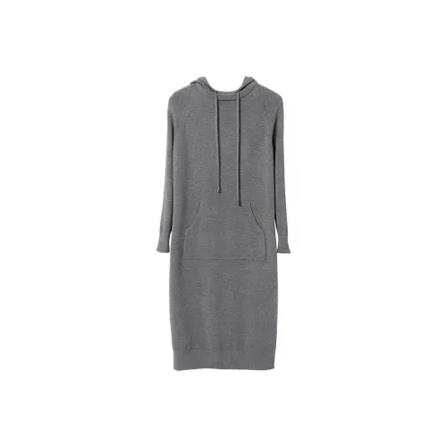 SOON FLOWER Long-Sleeved Dresses Women's Gray
