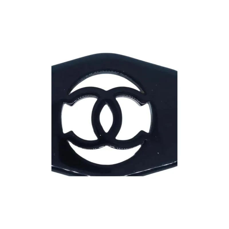 CHANEL Acrylic Brooches Women's Black-1