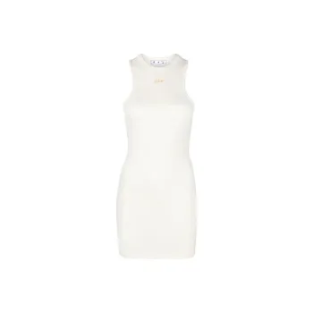 OFF WHITE Sleek Rowing Logo Print Minidress OFF WHITE
