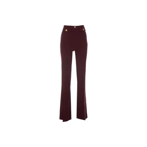 Elisabetta Franchi Logo Rivet Stretch Crepe Palazzo Trousers