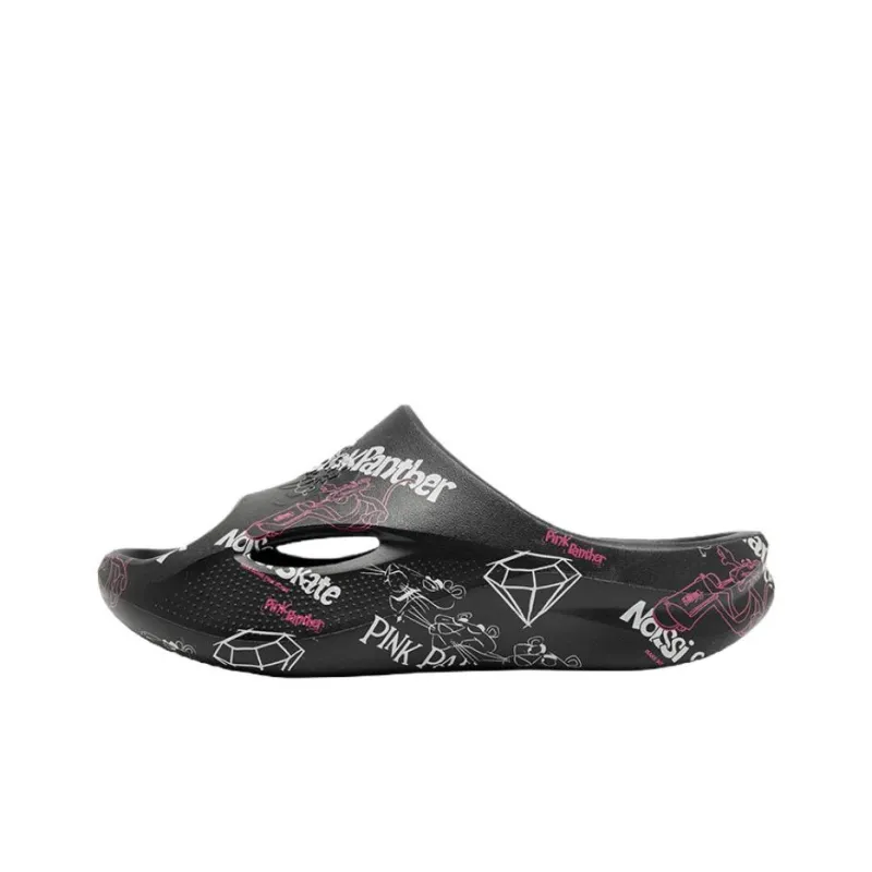 PINK PANTHER x QIAODAN Slip Resistant Abrasion Resistant Slide Slippers Women's Black-0