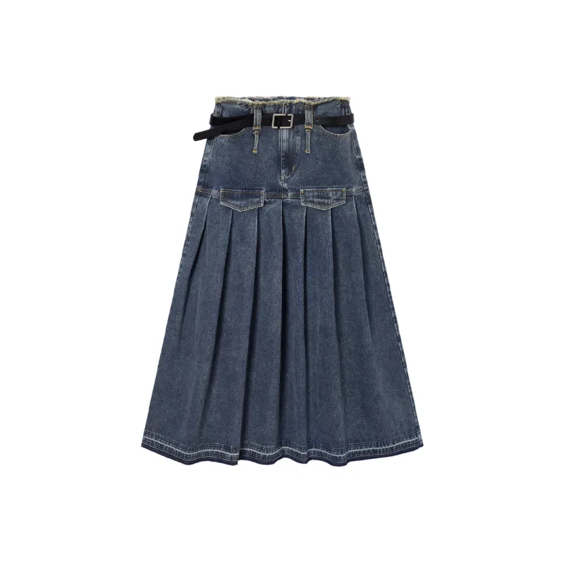 EPTISON WOMAN Denim Long Skirts Women's Denim Blue-0