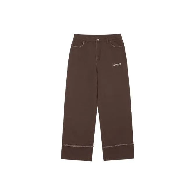 MeiHaoStore Straight Jeans Women's Coffee-0
