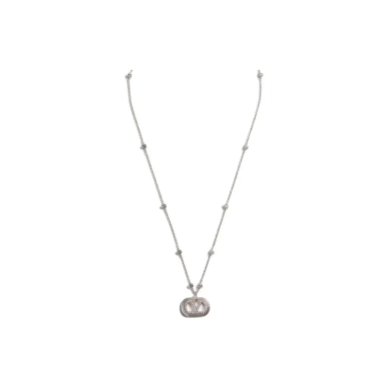 Valentino Pearl Necklaces Unisex Silver-2