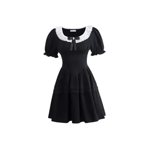 Incolore Short Sleeved Dresses Women's Black