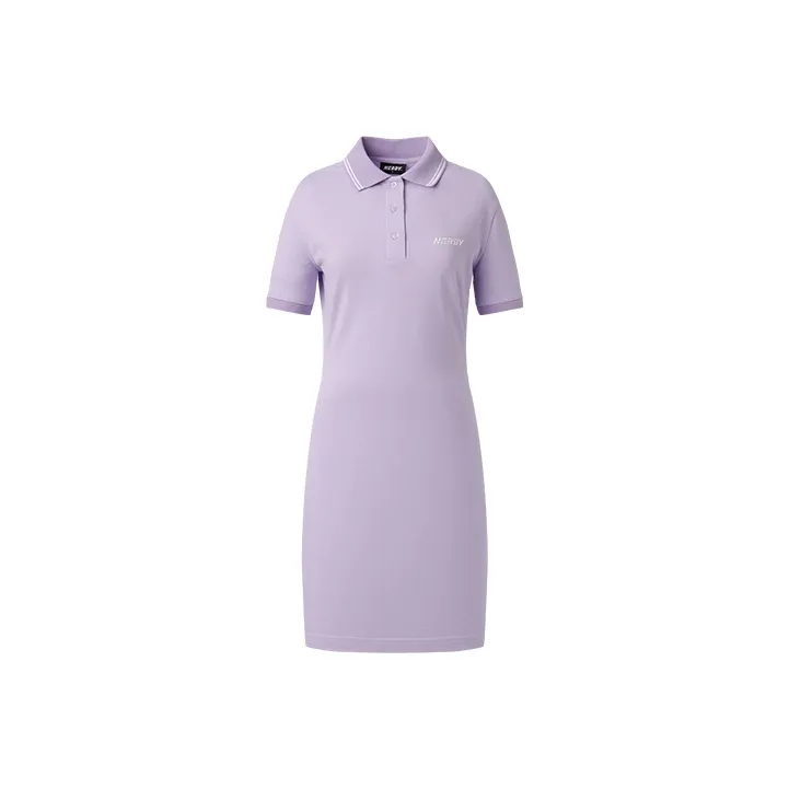 Nerdy Short Sleeved Dresses Women's Light Purple-0