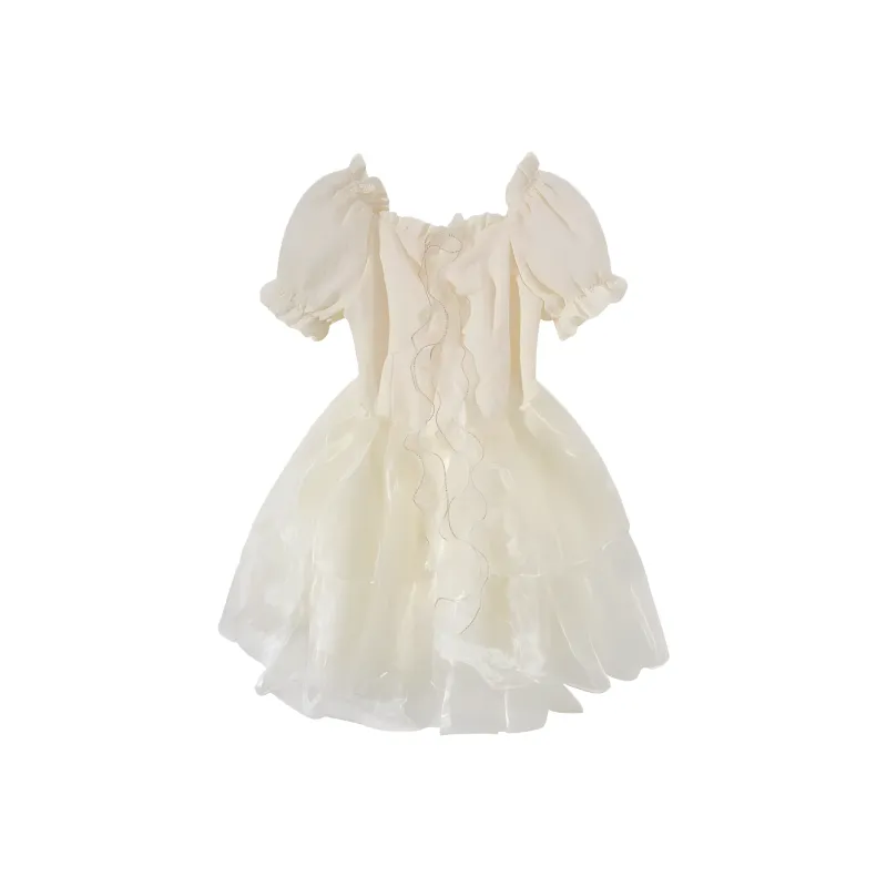 DOSOHEB Short Sleeved Dresses Women's Princess Dress-0