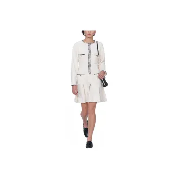 CHANEL Long Sleeved Dresses Women's White