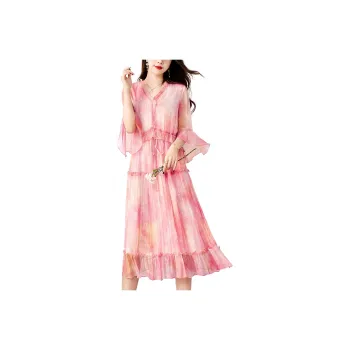 To The West Long Sleeved Dresses Women's Pink