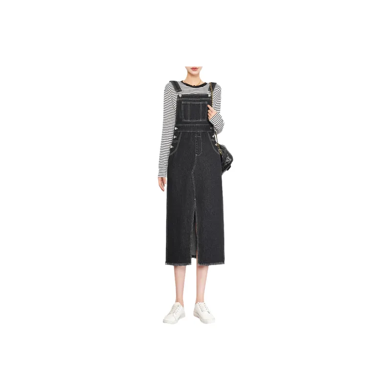 LOUISY AO Denim Long Skirts Women's Black-0