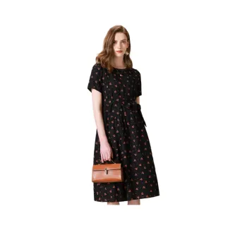 FENHONGMALI Short Sleeved Dresses Women's Orange