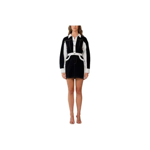 C/MEO Long-Sleeved Dresses Women's Black/White