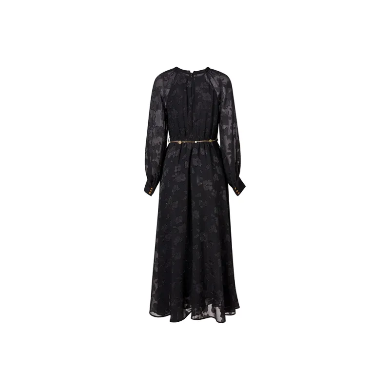 BADINA Long Sleeved Dress Women's Black Gold-0