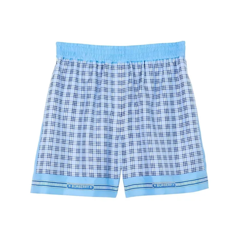 Burberry Checked Silk Shorts-0